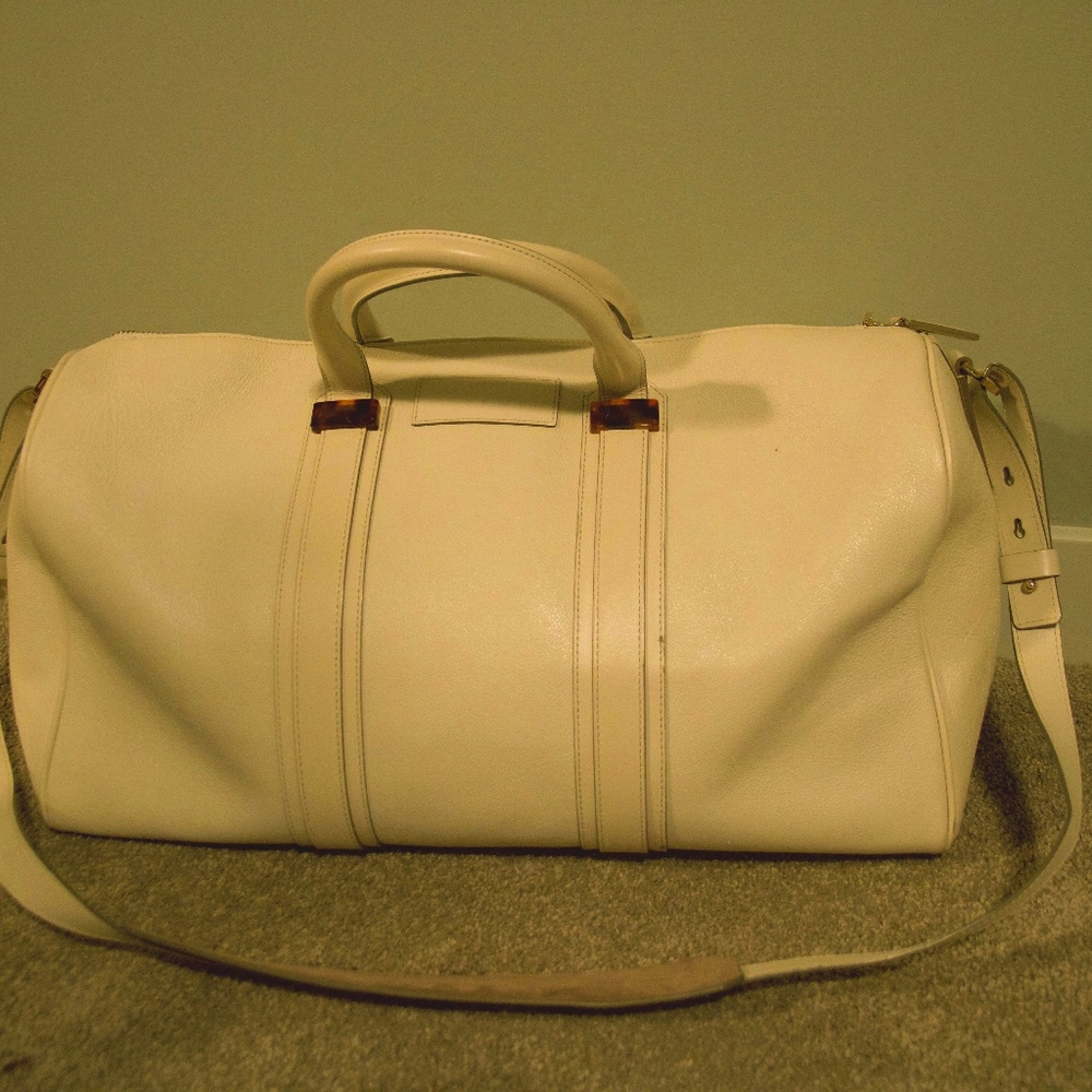 Tom Ford White Leather Duffle Bag